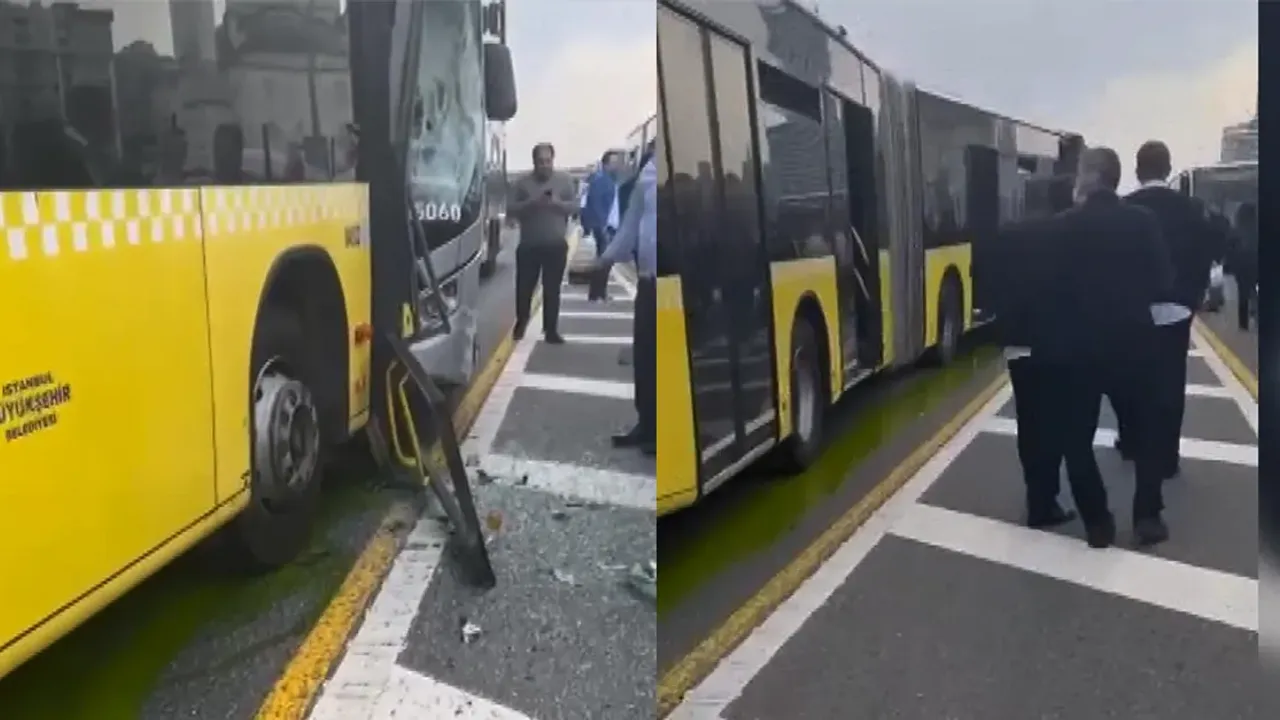 Beylikdüzü'nde iki İETT özel halk otobüsü çarpıştı: 2 kişi yaralandı