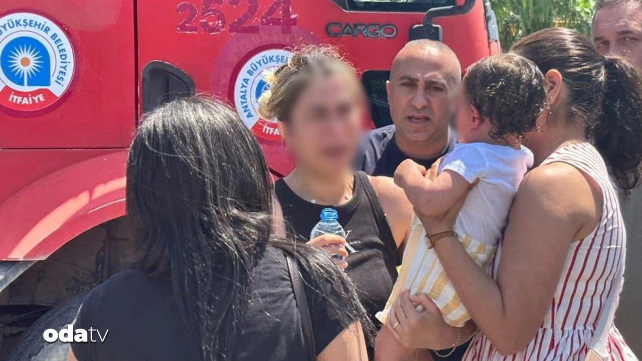 Arabada unutulan çocuk kurtarıldı