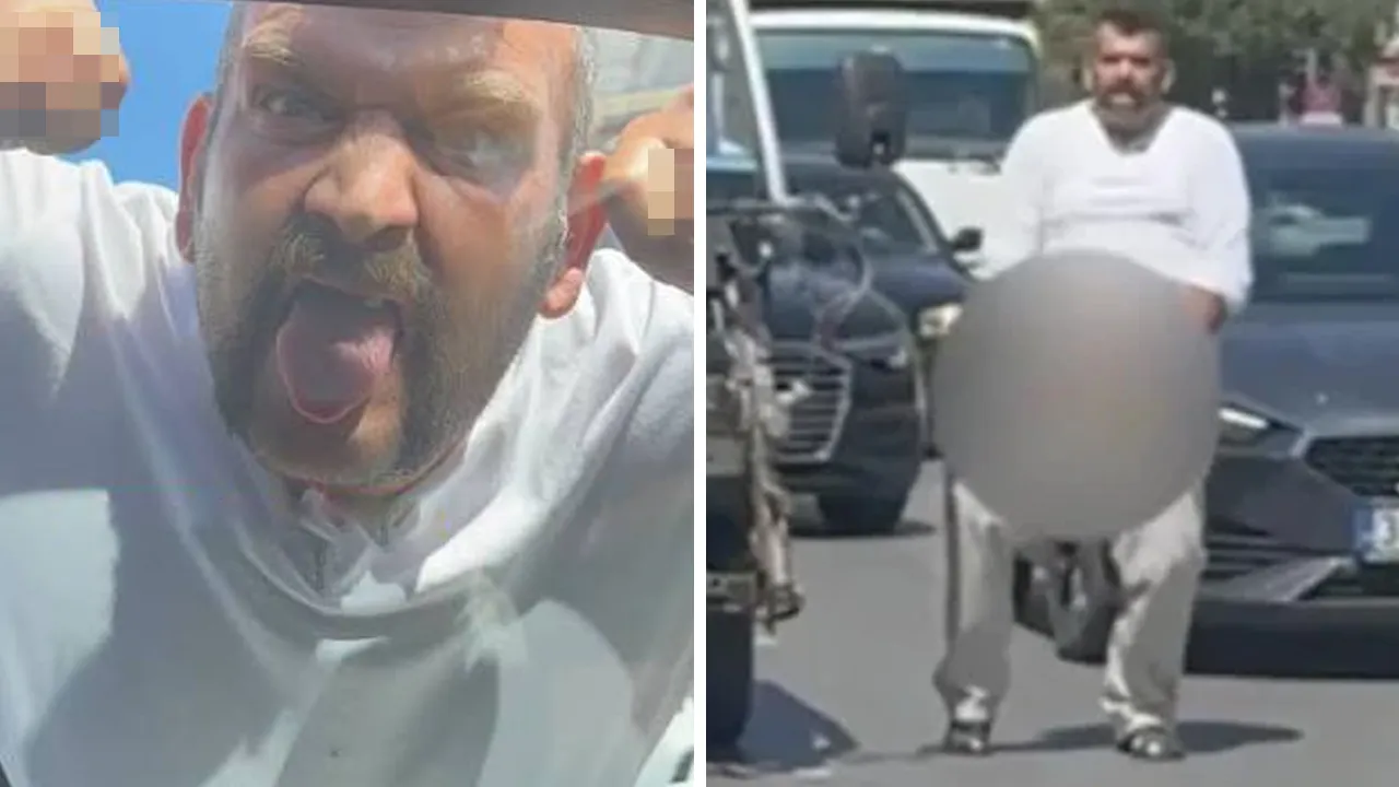 İstanbul'da trafikte skandal görüntü: Önce dil çıkardı, sonra pantolonunu indirdi!