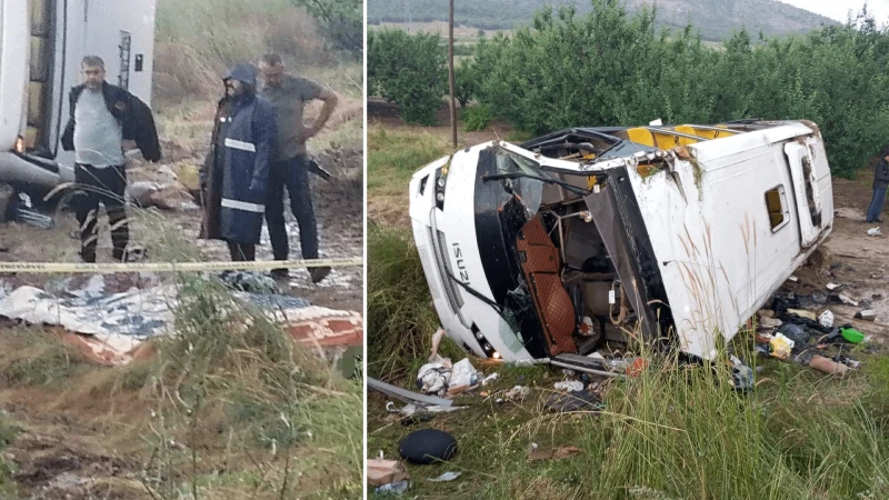 Isparta'da tur otobüsünün devrildiği kazada dört kişi öldü, 15 kişi yaralandı
