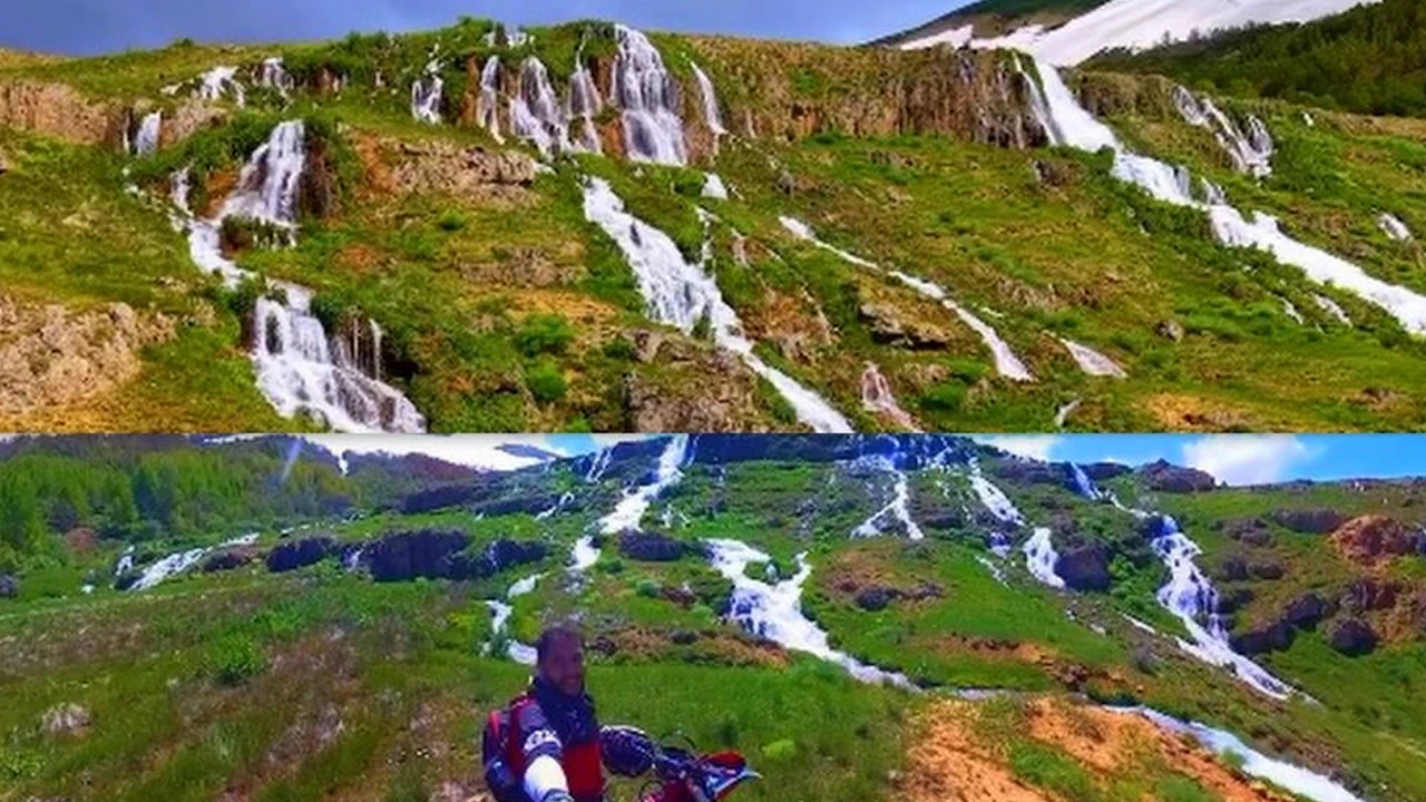 Motokros tutkunları keşfetti: Konarlı Şelalesi görsel şölen sunuyor