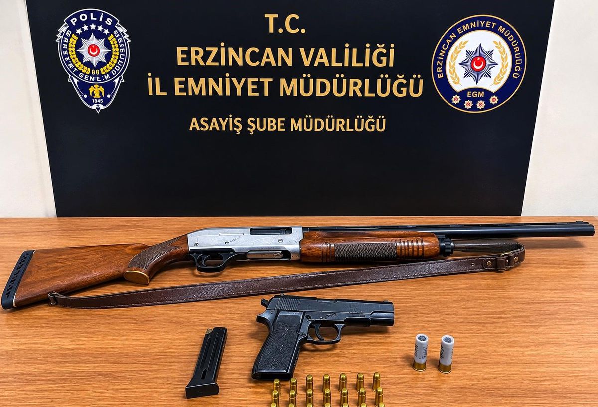 Erzincan'da ruhsatsız tabanca ve tüfek ele geçirildi