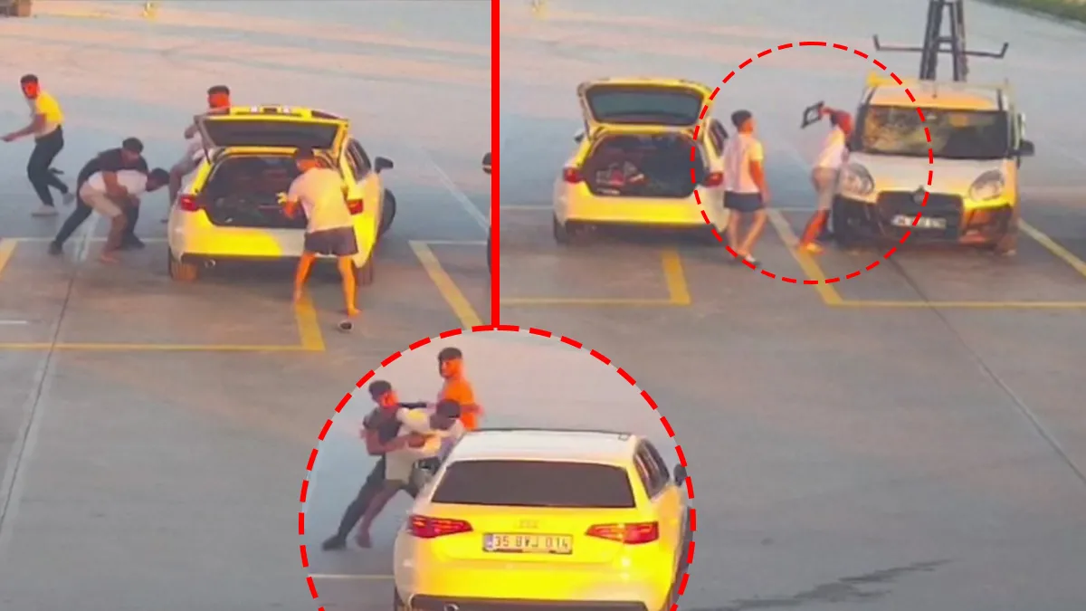 Aydın’da yol verme tartışması kavgaya dönüştü! Yumruklar tekmeler havada uçuştu: O anlar kamerada…