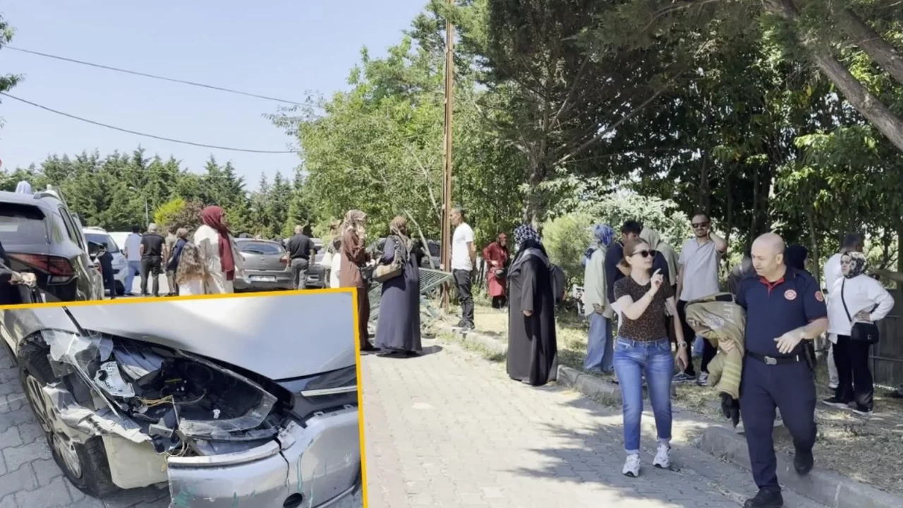 Büyükçekmece'de sınav günü kabusu: Velilerin üzerine araçla daldı!