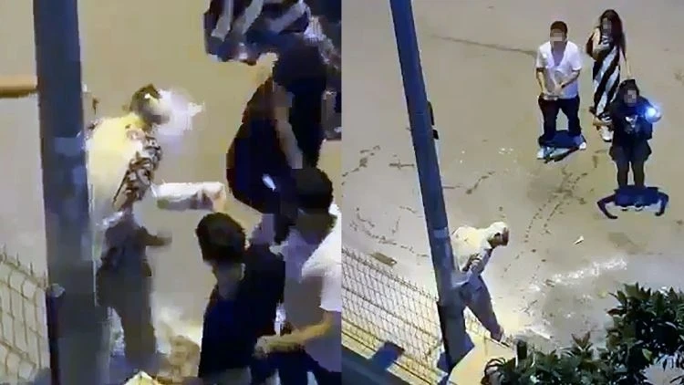 Akran zorbalığı kamerada... Direğe bağlayıp, üzerine un ve sıvı yağ döktüler