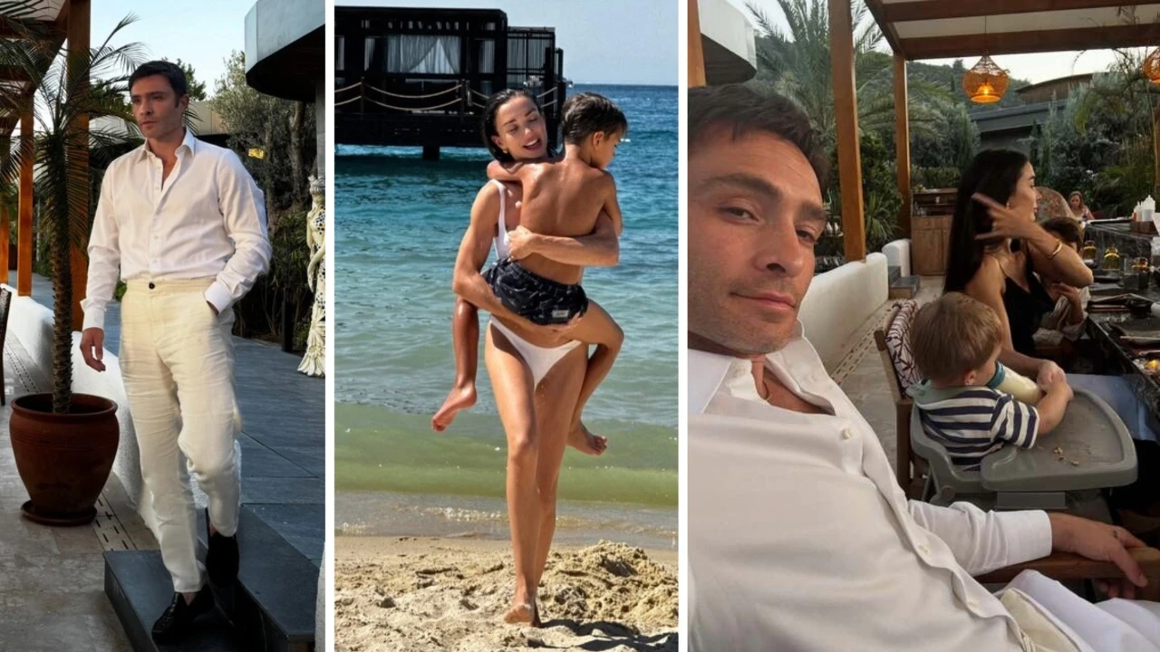 Ed Westwick ailesiyle Bodrum'da