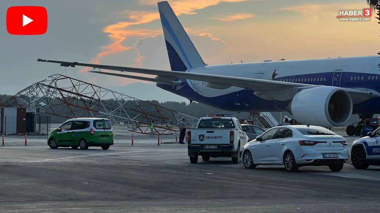 THY uçağı Antalya'da radar direğine çarptı: 267 yolcu tahliye edildi