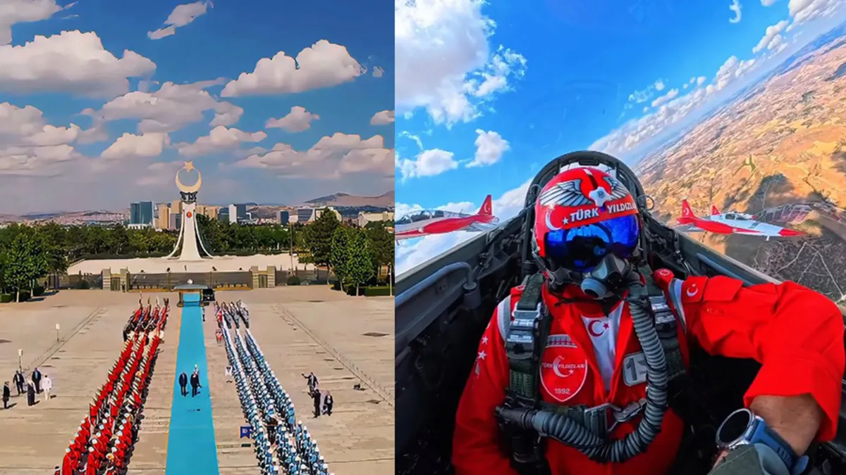 MSB o anları paylaştı! İşte NATO Zirvesi'nde Türk Yıldızları'nın selamlama uçuşuna ait kokpit görüntüleri