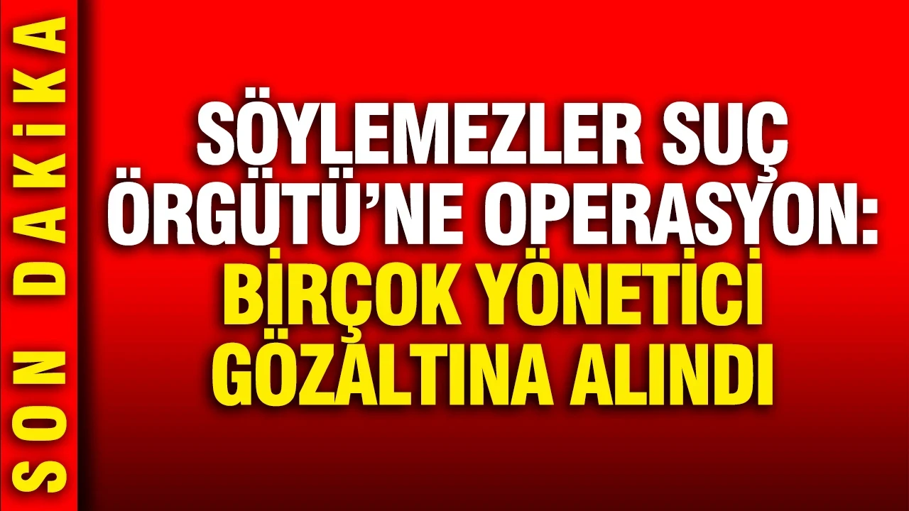 Söylemezler Suç Örgütü'ne operasyon: Örgüt yöneticileri gözaltında