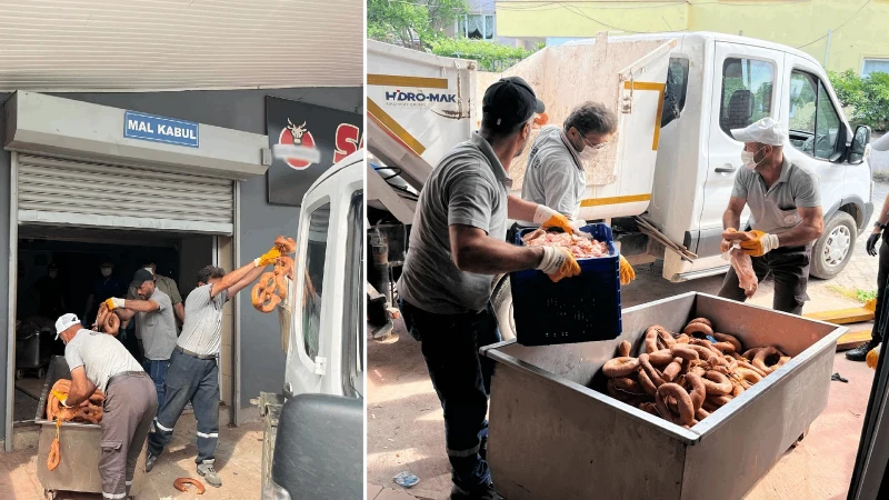 Vatandaşın sofrasına gidecekti: Sakarya'da yaklaşık bir ton bozuk sucuk imha edildi