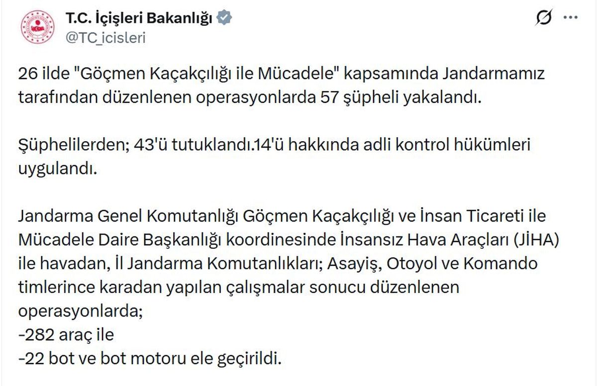 26 ilde 'göçmen kaçakçılığı' operasyonu: 43 tutuklama