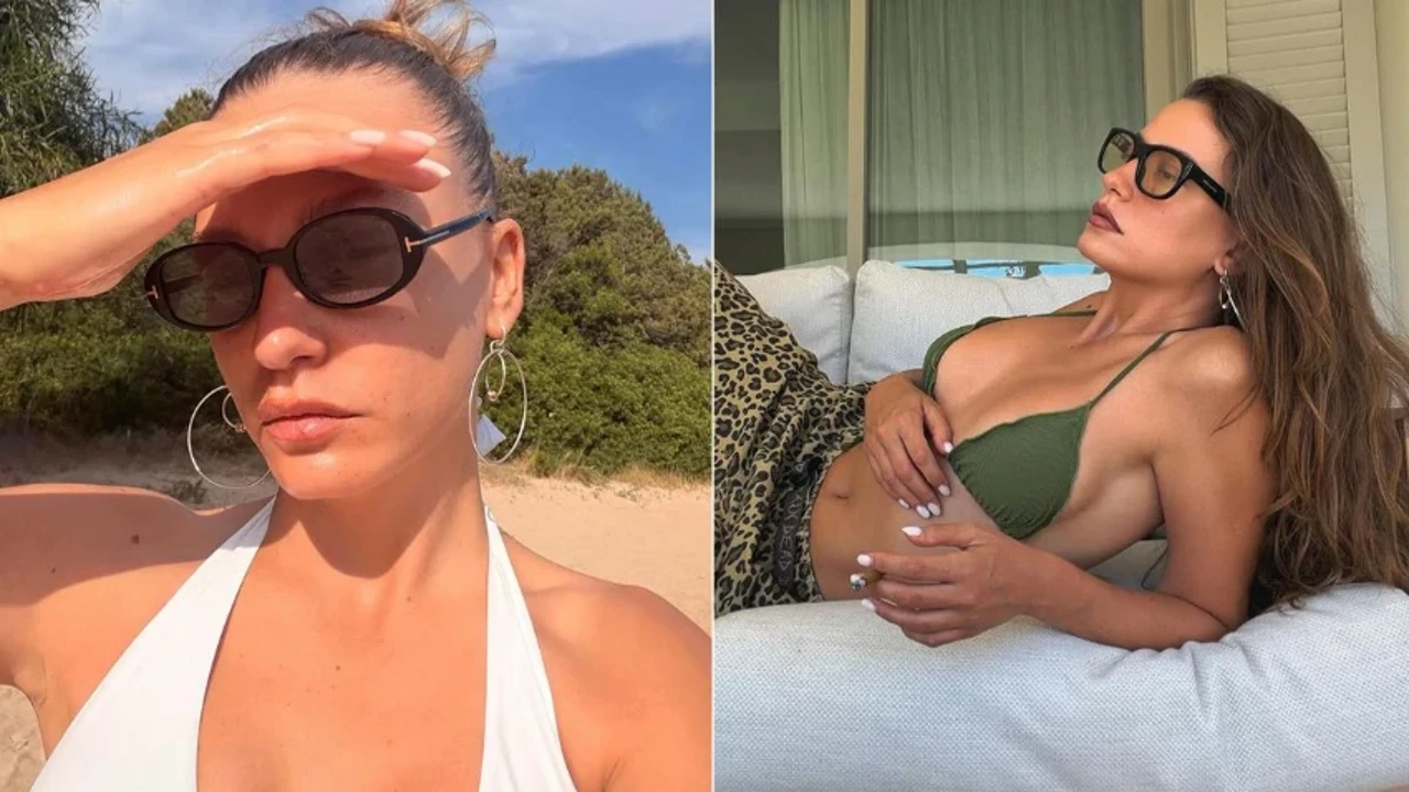 Güzel oyuncu Serenay Sarıkaya'dan tatil şovu! Bikinili pozları sosyal medyayı salladı