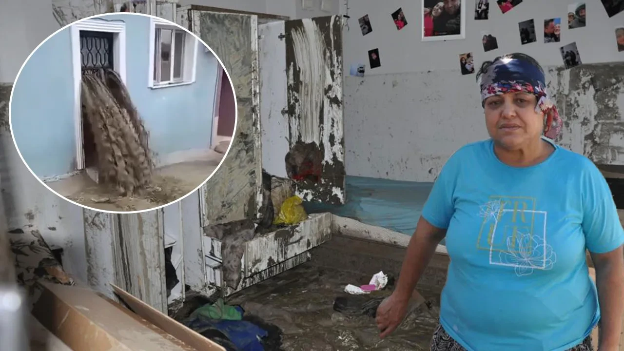 Manisa'da sel faciası: Evinde mahsur kalan kadın boynuna kadar gelen sudan son anda kurtuldu!