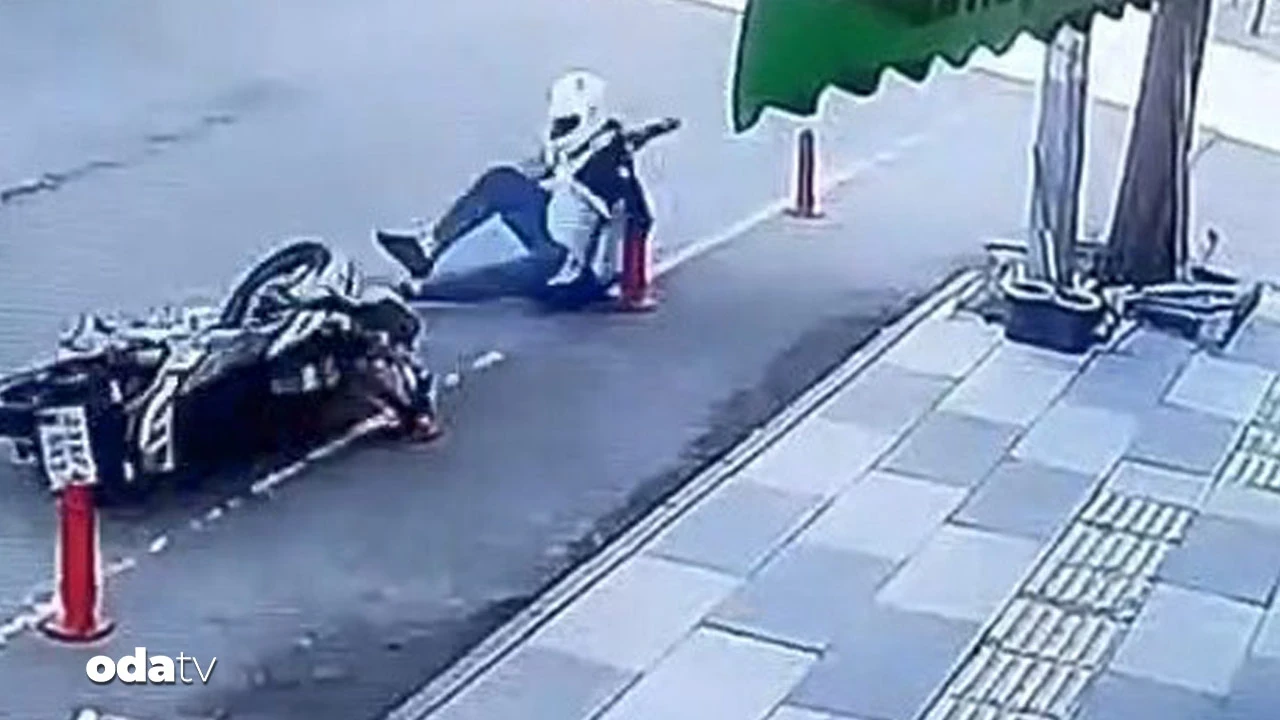 Motosiklet kazası kamerada