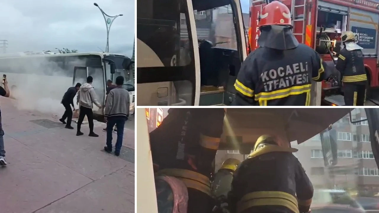 MHP'lileri taşıyan otobüste yangın çıktı