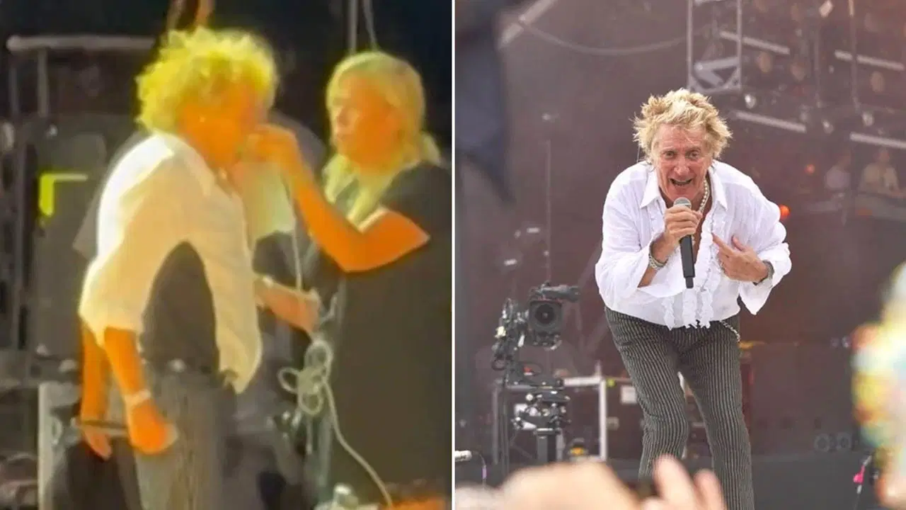 Sahnede korkutan anlar: 81 yaşındaki Rod Stewart oksijen tüpüyle konsere devam etti!