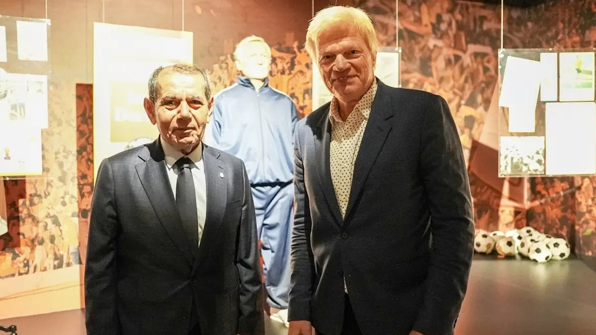 Galatasaray'da sürpriz ziyaret! Dursun Özbek ile Oliver Kahn bir araya geldi