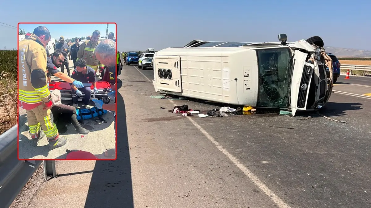 Tarım işçilerini taşıyan minibüs devrildi: 5 kişi yaralandı
