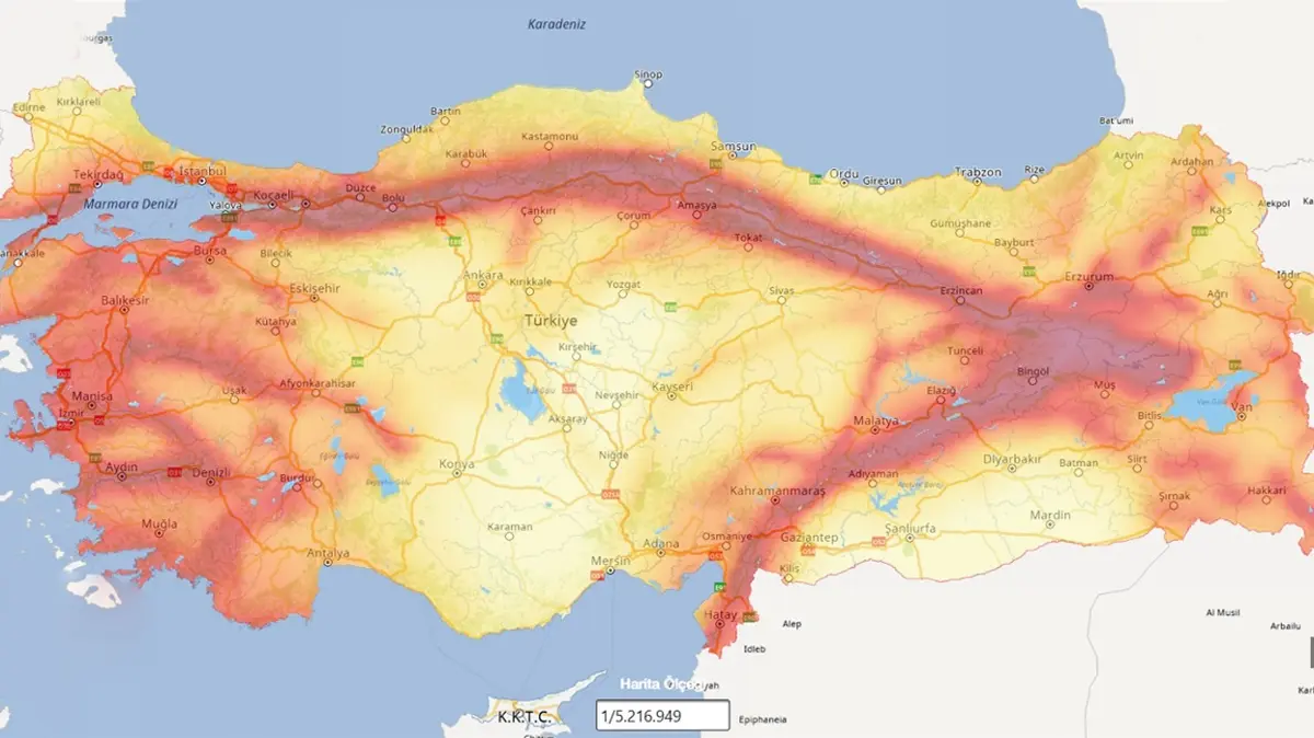 Fay hattı haritası güncellendi! Evimin altından fay hattı geçiyor mu" Adrese göre deprem riski sorgulama ekranı
