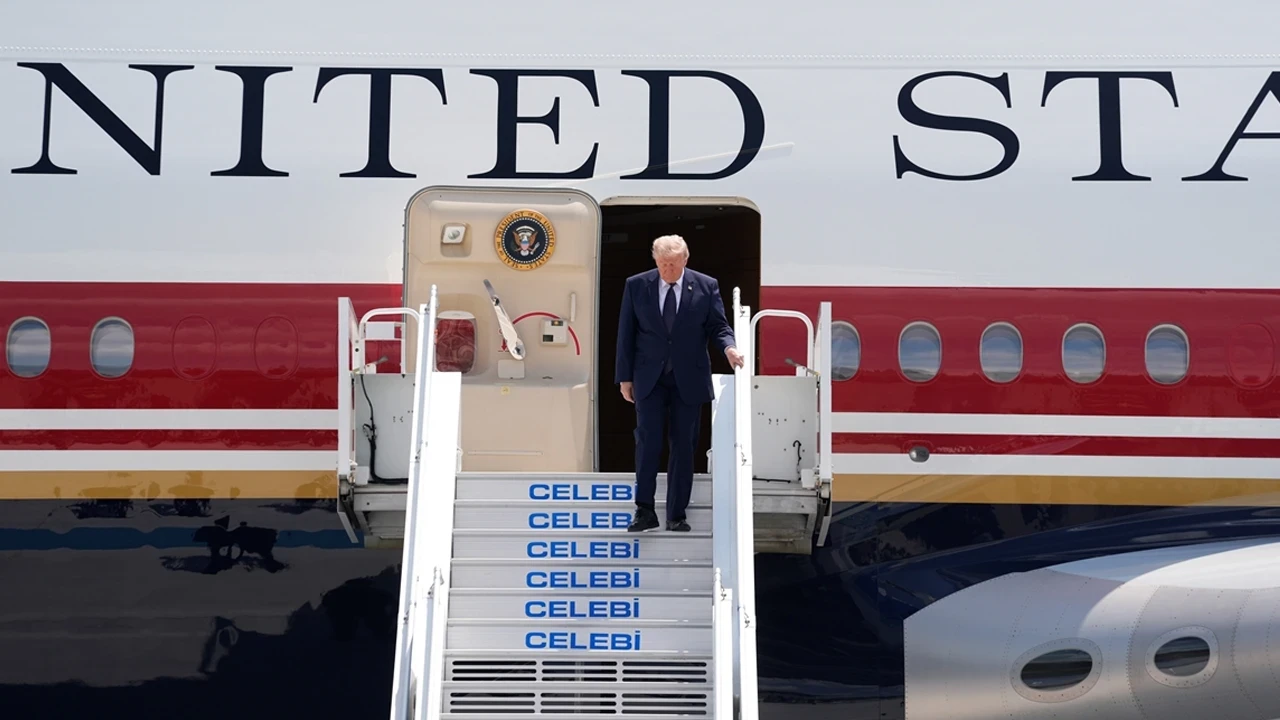Donald Trump'ı taşıyan uçak Ankara'ya indi: 17 yıl sonra bir ilk