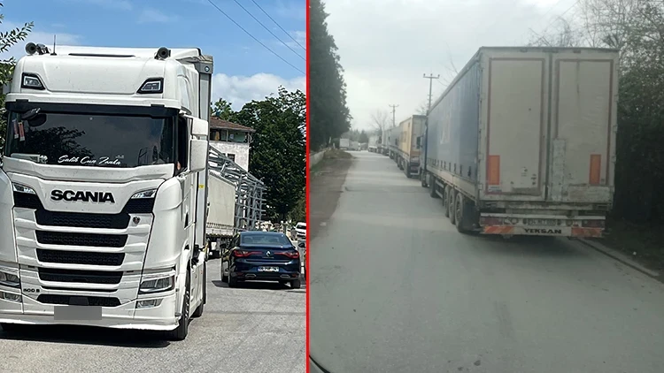 Vatandaşlardan su fabrikasına tır tepkisi: Mahalle adeta tır parkına döndü