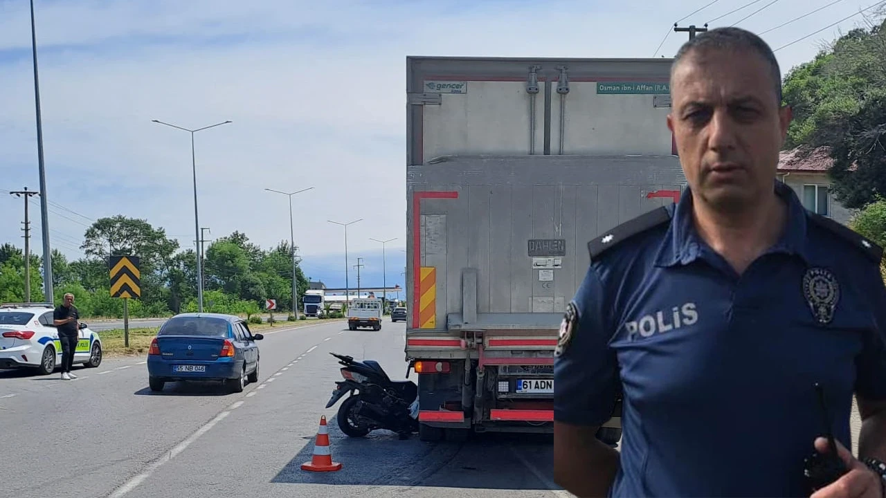 Samsun’da acı haber: Emekli polisin motosikleti kamyonun arasına sıkıştı