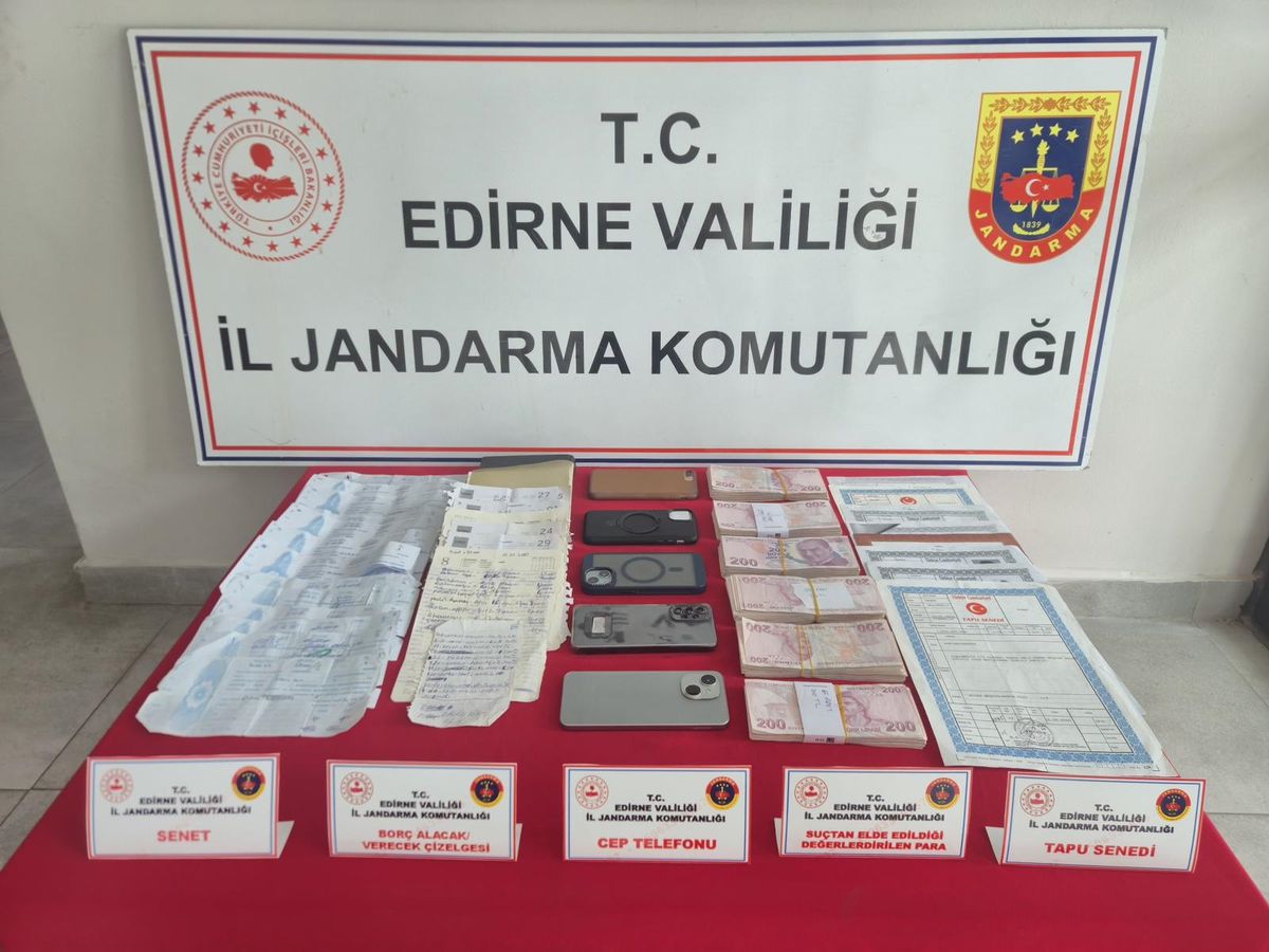 Edirne'deki tefecilik operasyonunda 6 tutuklama