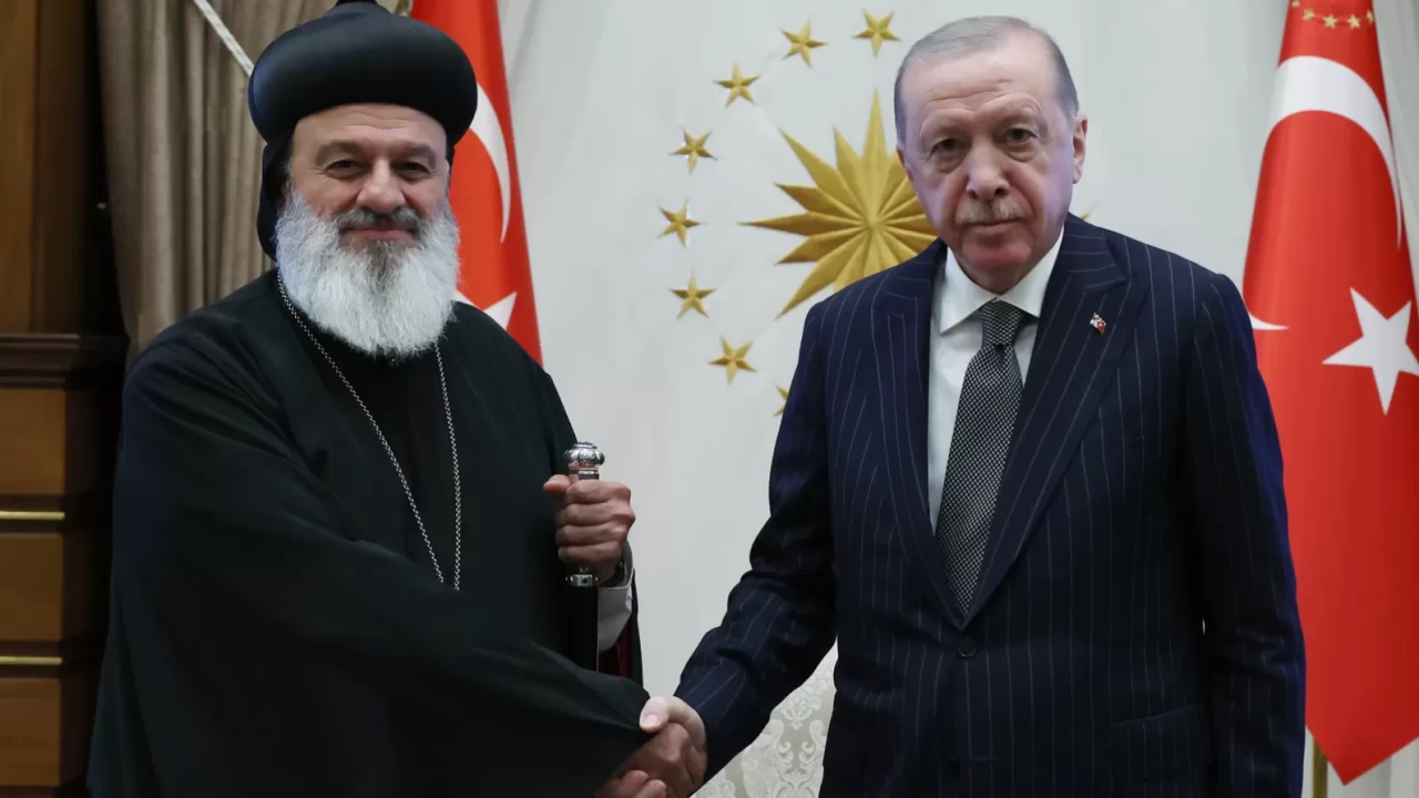 Cumhurbaşkanı Erdoğan, Süryani Ortodoks Kilisesi Patriği'ni Külliye'de kabul etti