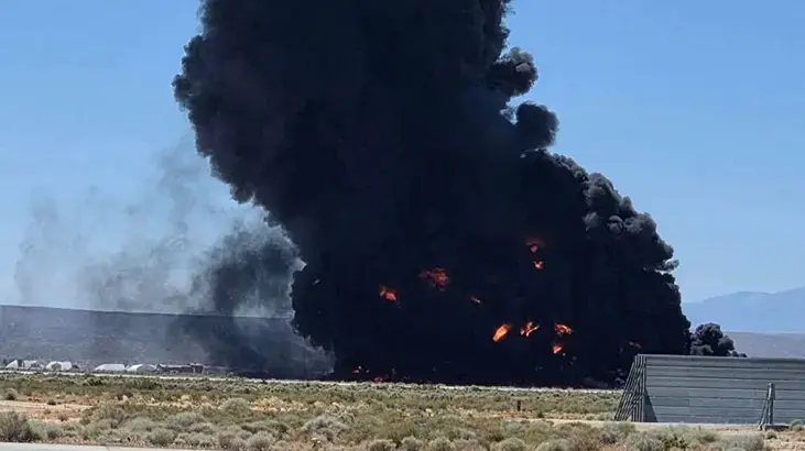 Kalkıştan saniyeler sonra facia: ABD'nin B-52 bombardıman uçağı düştü! Yeni görüntüler ortaya çıktı