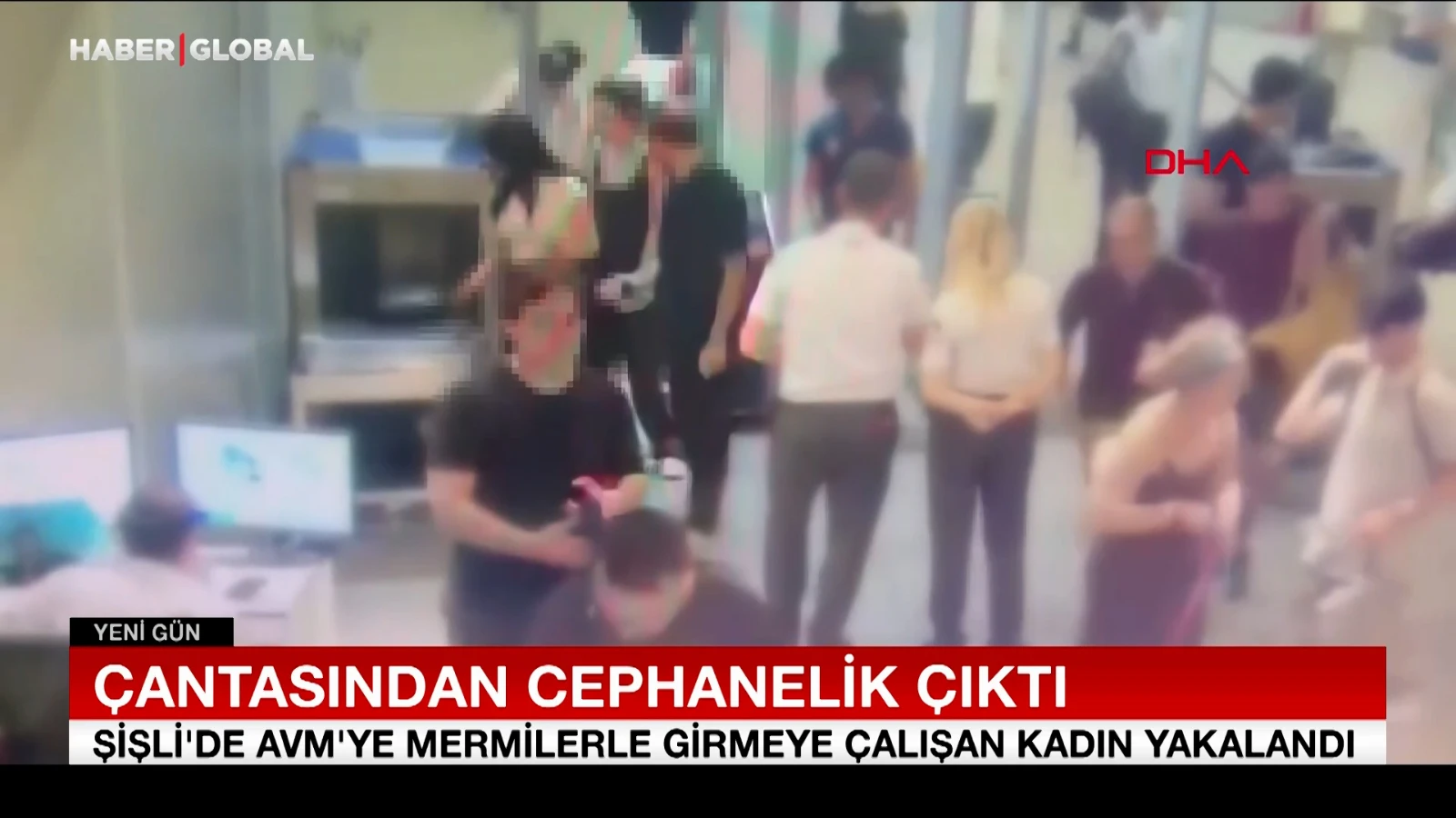 Şişli'deki AVM'ye girmeye çalışan kadının çantasından cephanelik çıktı