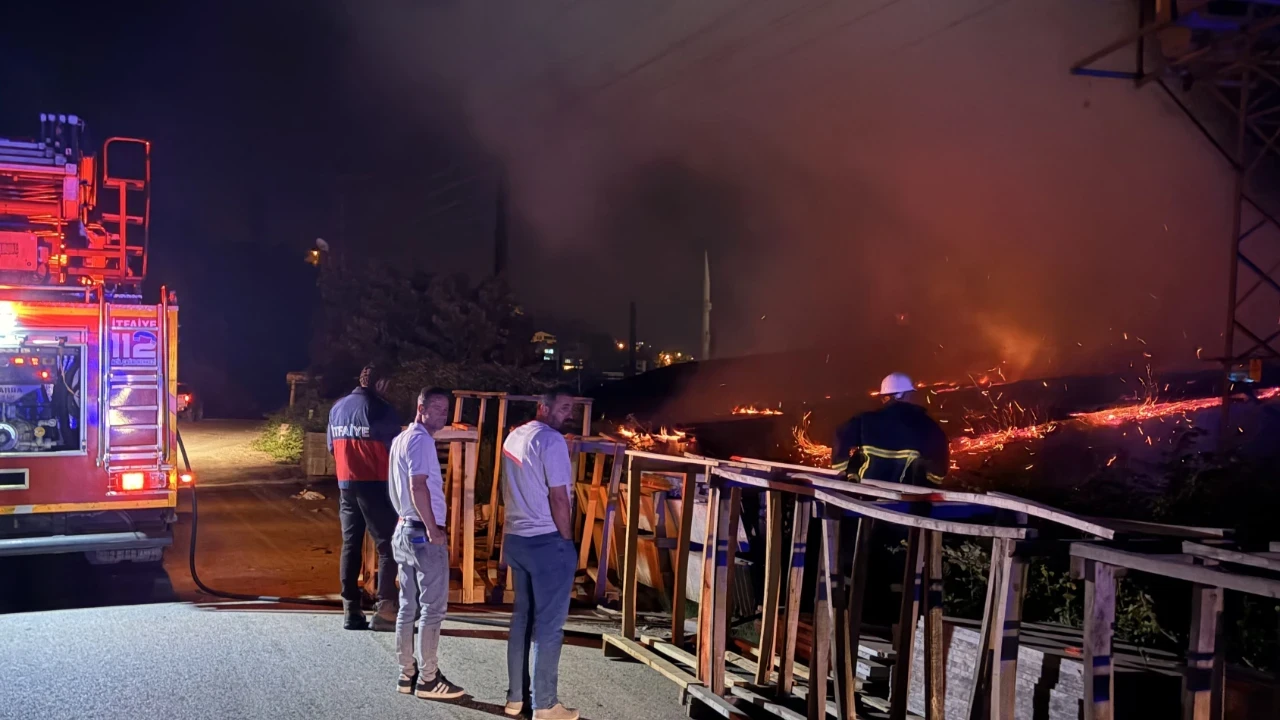 Orman ürünleri fabrikasında yangın paniği
