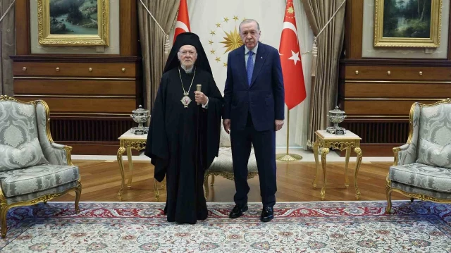 Cumhurbaşkanı Erdoğan Fener Rum Patriği Bartholomeos’u kabul etti