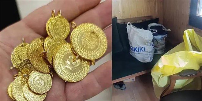 Muhtarlığa bağışlanan kıyafetlerde 23 çeyrek ve yarım altın bulundu