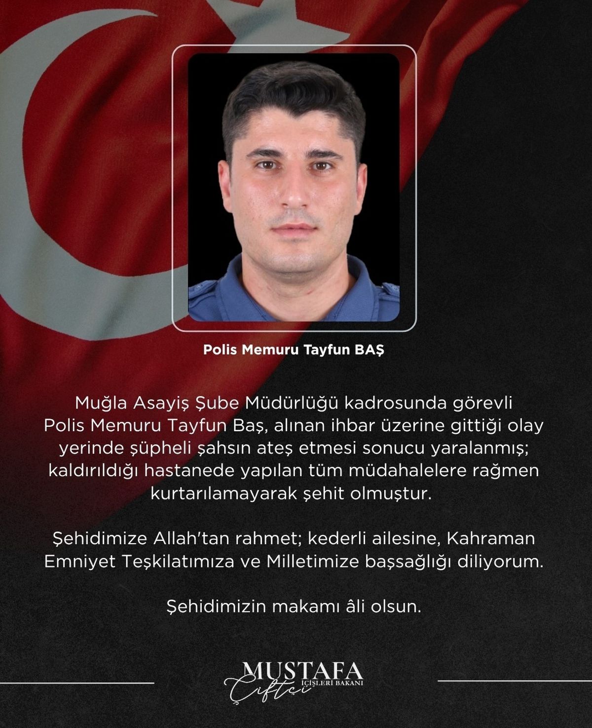 Muğla'da KADES ihbarına giden polis memuru silahlı saldırıda şehit oldu