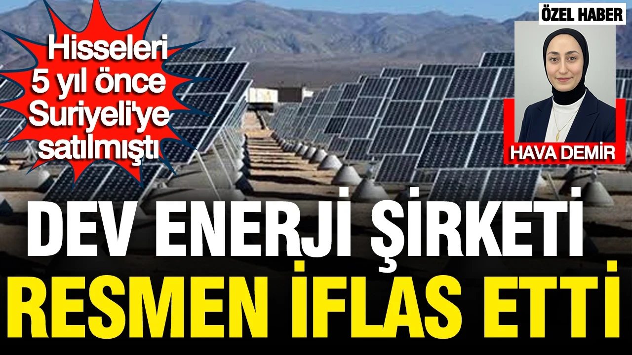 Dev enerji şirketi resmen iflas etti: Hisseleri 5 yıl önce Suriyeli'ye satılmıştı