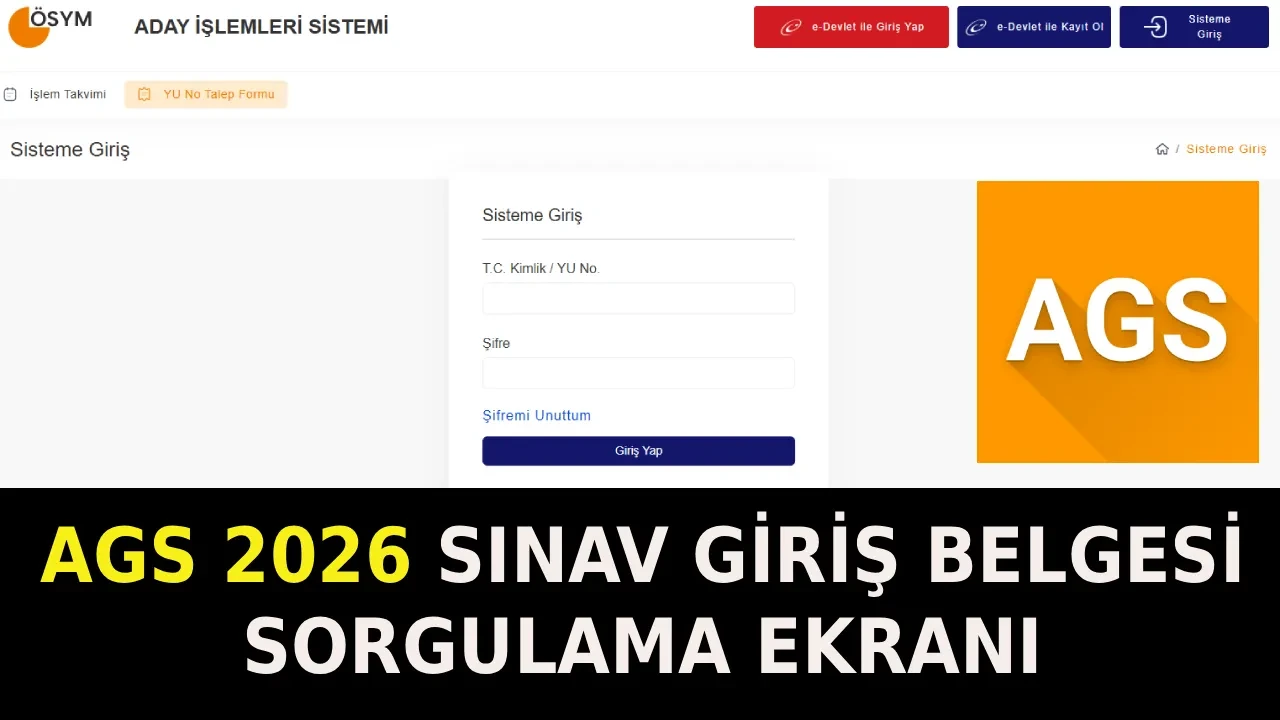 MEB AGS sınav giriş belgesi sorgulama 2026! AGS sınav yerleri, salon, sıra numarası açıklandı mı?