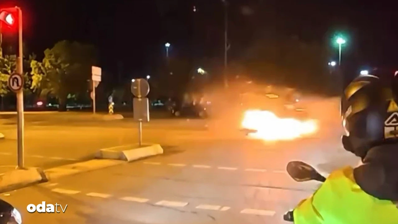 Maltepe’de feci kaza: Bir araç alev aldı, 3 kişi yaralandı