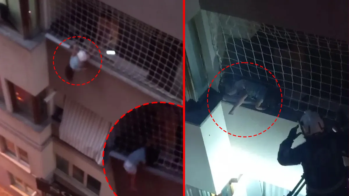 Denizli’de yürekler ağza geldi! Minik çocuk balkonda dakikalarca asılı kaldı: Korku dolu anlar kameraya böyle yansıdı!