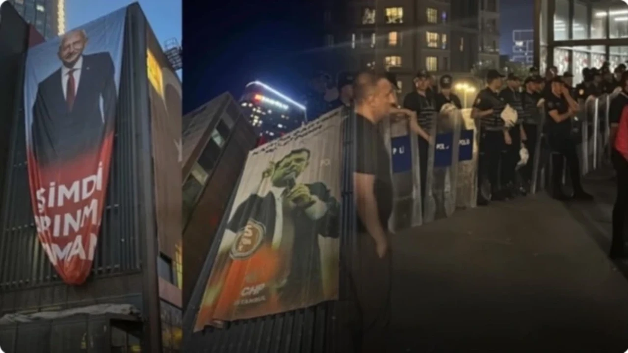 CHP İstanbul il binasında gece boyunca 'poster' krizi! Çevik kuvvet binaya girdi…