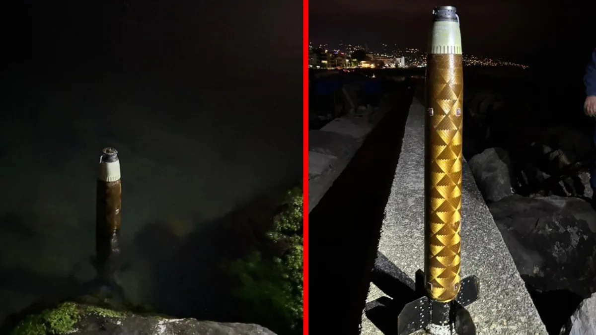 Trabzon sahiline sürüklenen roket parçası inceleme altına alındı
