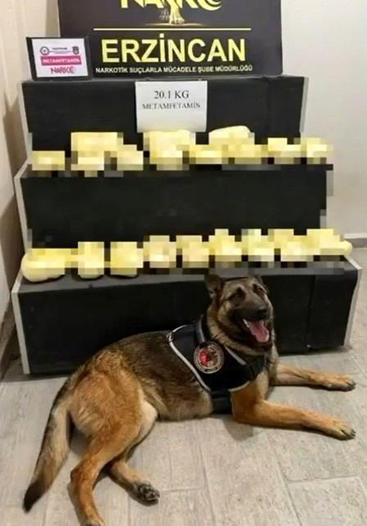 Erzincan'da 20,1 kilogram metamfetamin ele geçirildi