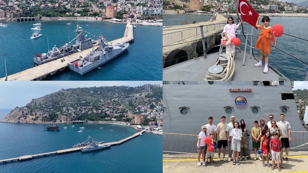 Alanya'da askeri gemilere yoğun ilgi: TCG Tarsus ve TCG İmbat vatandaşların ziyaretine açıldı