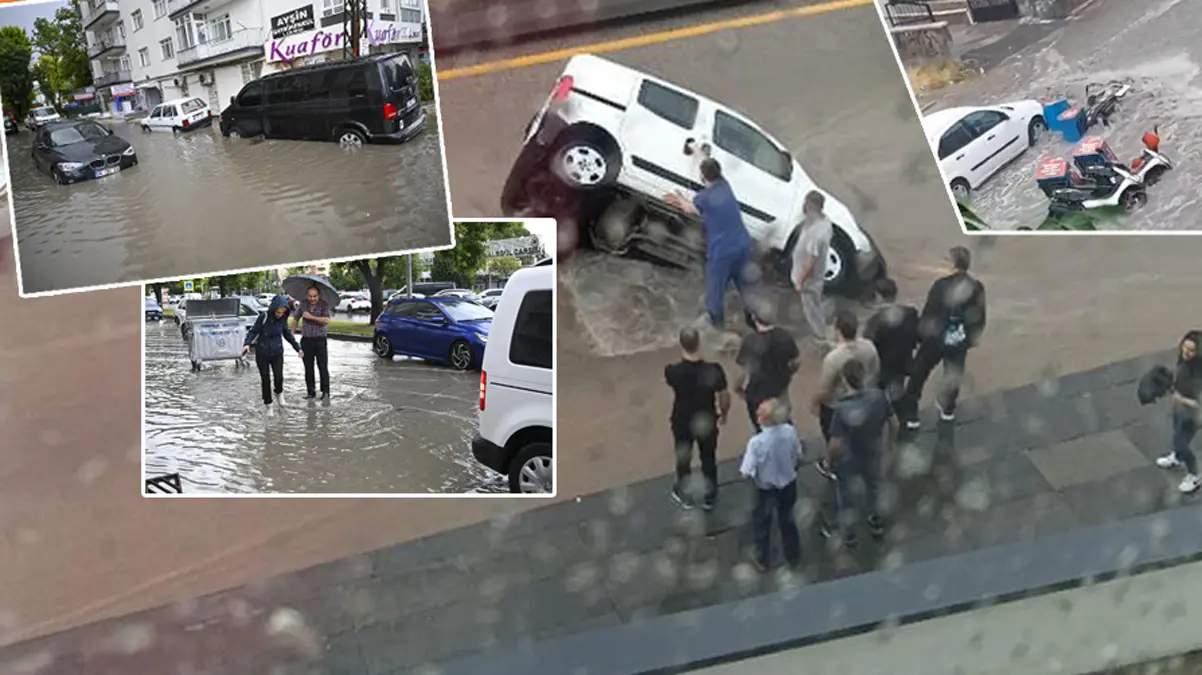 35 kentte alarm! Ankara ve İstanbul'u sağanak vurdu: Yol çöktü, araç çukura düştü