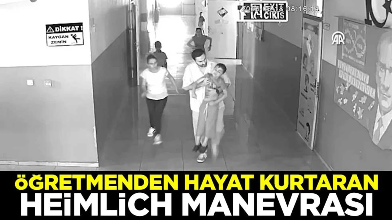 Öğretmenden hayat kurtaran Heimlich manevrası