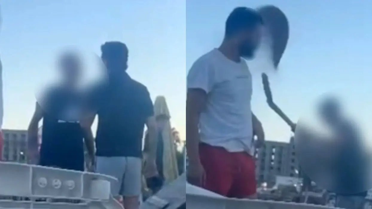 Plajda skandal görüntü! Gençleri kum fırlatarak uzaklaştırdılar