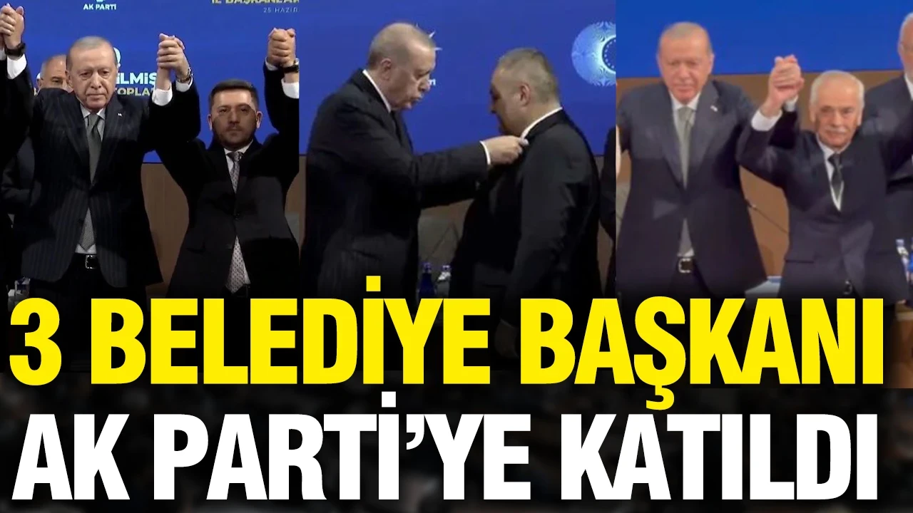 Cumhurbaşkanı Erdoğan rozetlerini taktı: 3 Belediye Başkanı AK Parti'ye geçti