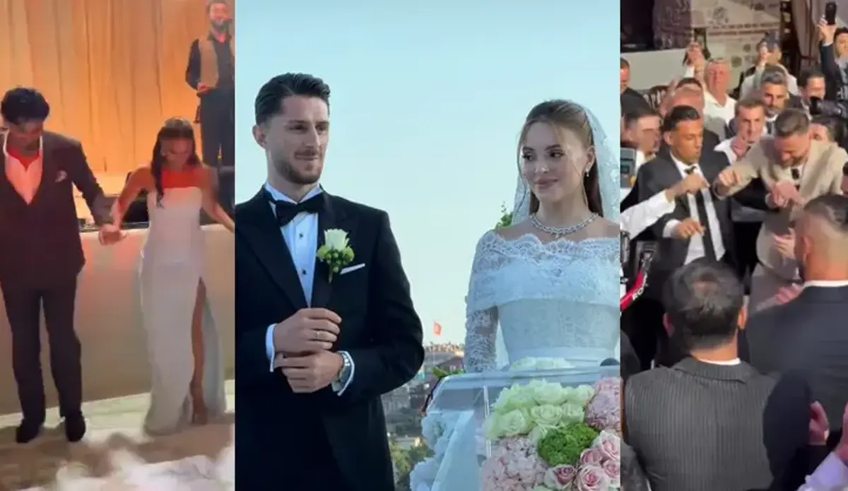 İsmail Yüksek'in düğününde yok yok! Galatasaraylı isimler de katıldı: Skriniar'dan Ankara havası performansı
