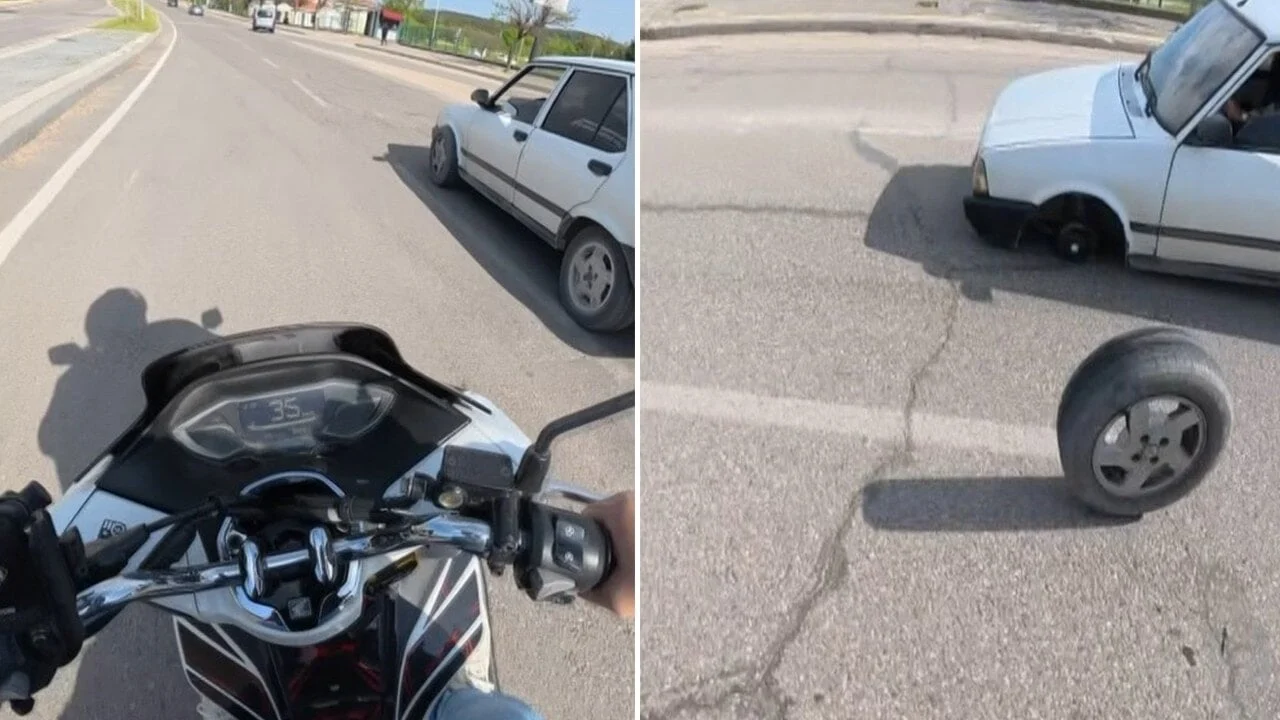 Dört tekerle trafiğe çıkıp yolu üç tekerlekle bitirdi