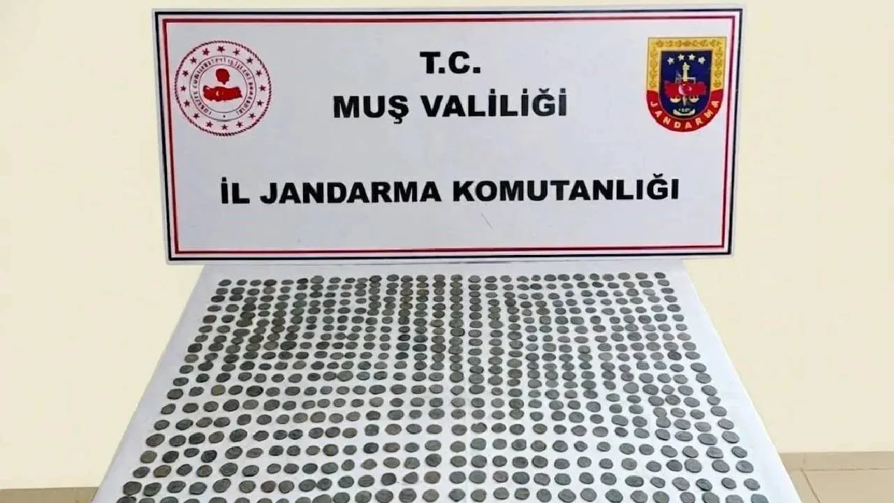 Muş’ta tarihi eser operasyonu: 749 bronz sikke ele geçirildi