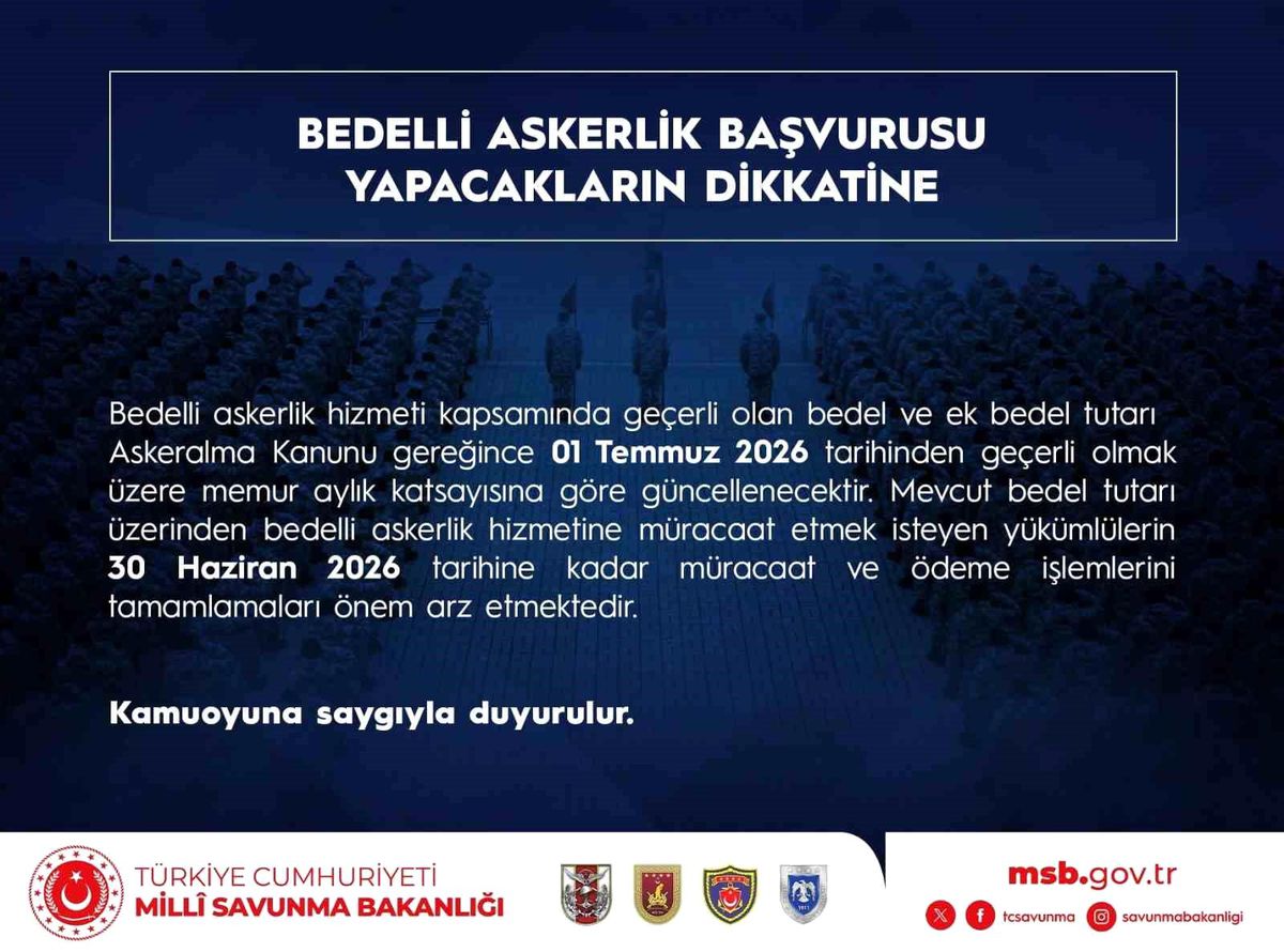 Bedelli askerlik tutarı 1 Temmuz tarihinde memur aylık katsayısına göre güncelleniyor